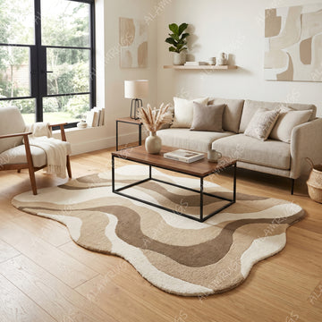 Modern Abstract Irregular Wool Area Rug