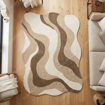 Modern Abstract Irregular Wool Area Rug