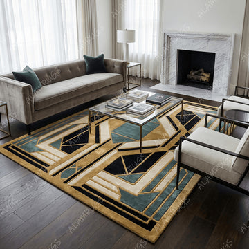 Modern Geometric Art Deco Rug