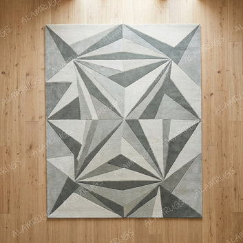 Contemporary Faceted Geometric Abstract Statement Rug