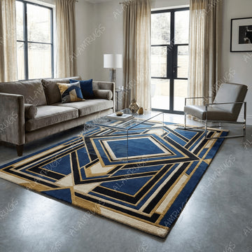 Modern Art Deco Geometric Rug